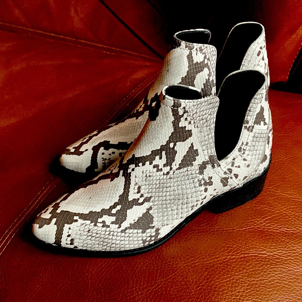 Python print -booties from Lord & Taylor. Never worn.  Size 8 from Intergalia